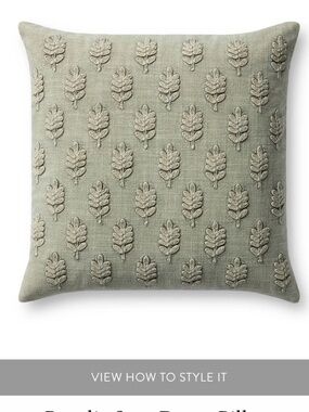 Rosalie Sage down pillow 18” X 18”